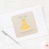 Disney_Belle_Dress___Girl_Baby_Shower_Thank_You_Square_Sticker_4 Disney Belle Dress Girl Baby Shower Thank You Square Sticker