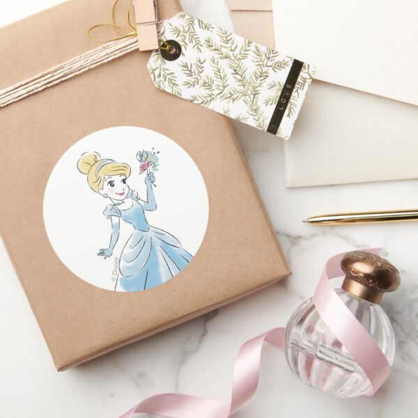 Disney_Cinderella_Watercolor_Classic_Round_Sticker_5 Disney Cinderella Watercolor Classic Round Sticker