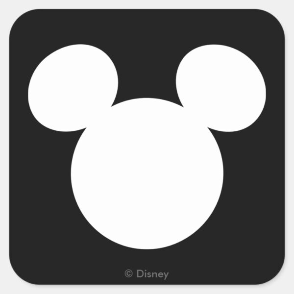 Disney_Logo___Mickey_Mouse_Silhouette_Square_Sticker_1 Disney Logo Mickey Mouse Silhouette Square Sticker