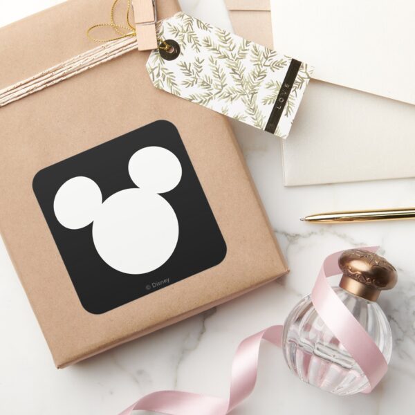 Disney_Logo___Mickey_Mouse_Silhouette_Square_Sticker_5 Disney Logo Mickey Mouse Silhouette Square Sticker