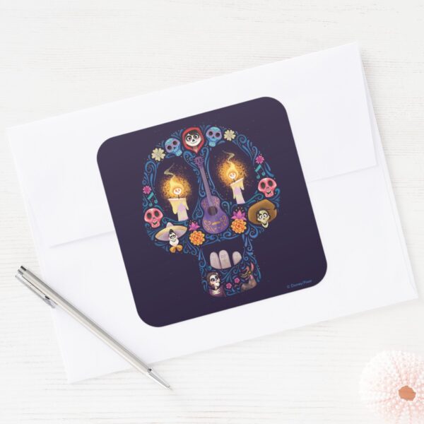 Disney_Pixar_Coco___Character_Sugar_Skull_Square_Sticker_3 Disney Pixar Coco Character Sugar Skull Square Sticker