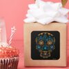 Disney Pixar Coco Colorful Ornate Skull Guitar Square Sticker