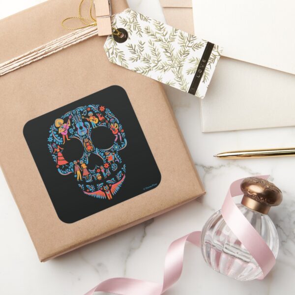 Disney_Pixar_Coco___Colorful_Sugar_Skull_Square_Sticker_5 Disney Pixar Coco Colorful Sugar Skull Square Sticker