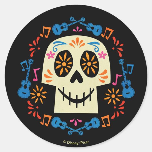 Disney_Pixar_Coco___Gothic_Sugar_Skull_Classic_Round_Sticker_1 Disney Pixar Coco Gothic Sugar Skull Classic Round Sticker