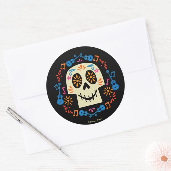 Disney_Pixar_Coco___Gothic_Sugar_Skull_Classic_Round_Sticker_3 Disney Pixar Coco Gothic Sugar Skull Classic Round Sticker