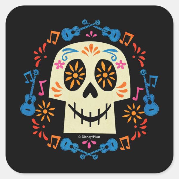 Disney_Pixar_Coco___Gothic_Sugar_Skull_Square_Sticker_1 Disney Pixar Coco Gothic Sugar Skull Square Sticker