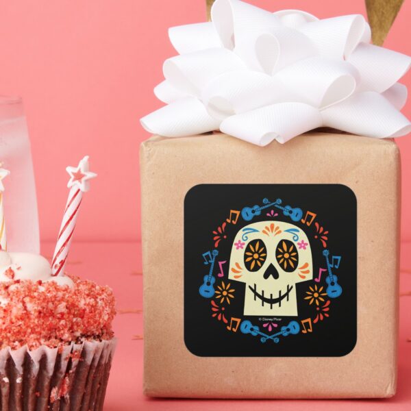 Disney_Pixar_Coco___Gothic_Sugar_Skull_Square_Sticker_7 Disney Pixar Coco Gothic Sugar Skull Square Sticker
