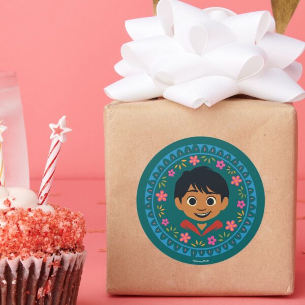 Disney_Pixar_Coco___Miguel___Floral_Graphic_Classic_Round_Sticker_7 Disney Pixar Coco Miguel Floral Graphic Classic Round Sticker
