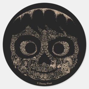 Disney Pixar Coco Miguel Ornate Skull Graphic Classic Round Sticker