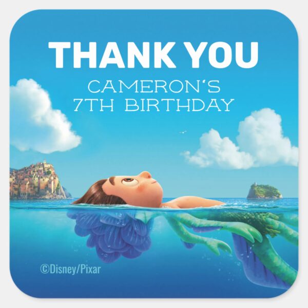 Disney_Pixar's_Luca_Birthday_Thank_You_Square_Sticker_1 Disney Pixars Luca Birthday Thank You Square Sticker