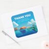 Disney Pixars Luca Birthday Thank You Square Sticker