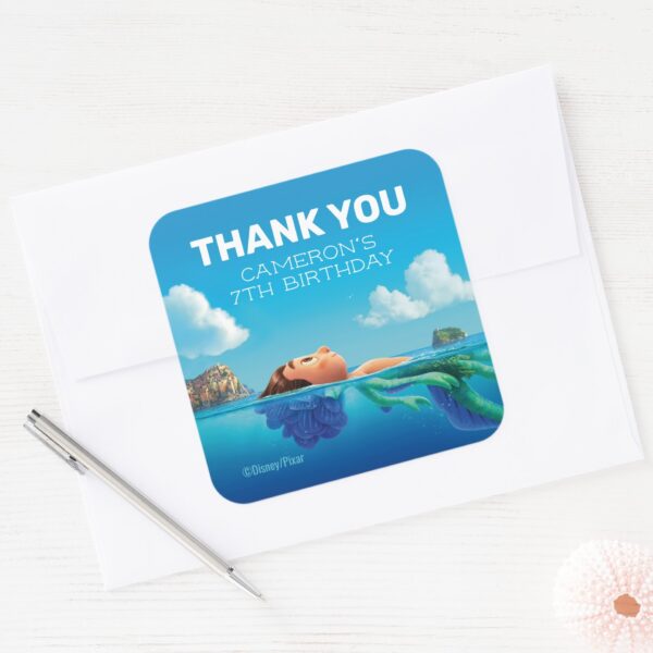 Disney_Pixar's_Luca_Birthday_Thank_You_Square_Sticker_3 Disney Pixars Luca Birthday Thank You Square Sticker