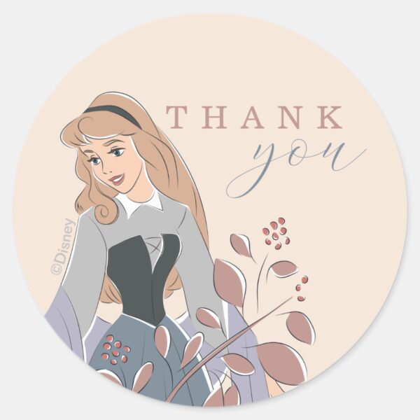 Disney_Princess_Aurora___Floral_Birthday_Classic_Round_Sticker_2 Disney Princess Aurora Floral Birthday Classic Round Sticker