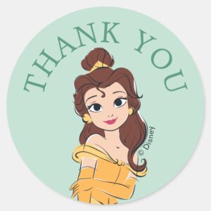 Disney Princess Belle L Girls Birthday Classic Round Sticker