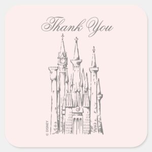 Disney_Princess_Castle___Baby_Shower_Thank_You_Square_Sticker_1 Disney Princess Castle Baby Shower Thank You Square Sticker