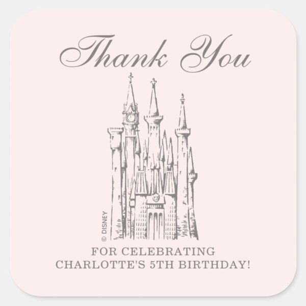 Disney_Princess_Castle___Fairy_Tale_Thank_You_Square_Sticker_2 Disney Princess Castle Fairy Tale Thank You Square Sticker