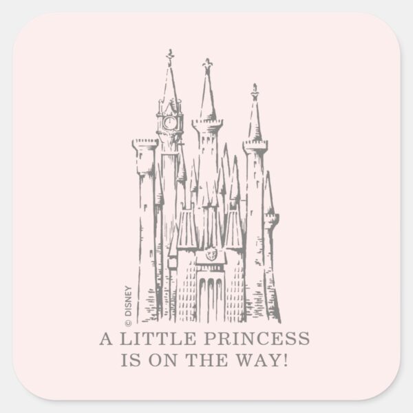 Disney_Princess_Castle___Fairytale_Baby_Shower_Square_Sticker_1 Disney Princess Castle Fairytale Baby Shower Square Sticker