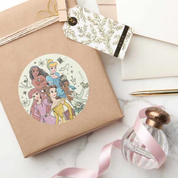 Disney_Princess_Marker_Doodles_Classic_Round_Sticker_5 Disney Princess Marker Doodles Classic Round Sticker