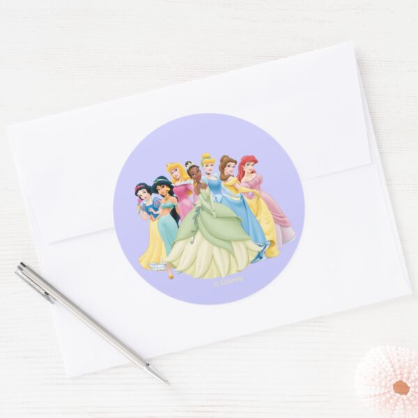 Disney_Princess___Aurora,_Tiana,_Cinderella_Center_Classic_Round_Sticker_3 Disney Princess Aurora Tiana Cinderella Center Classic Round Sticker