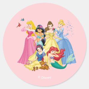 Disney_Princess___Birds_and_Animals_Classic_Round_Sticker_1 Disney Princess Birds And Animals Classic Round Sticker