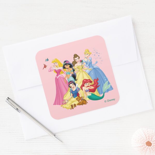 Disney_Princess___Birds_and_Animals_Square_Sticker_3 Disney Princess Birds And Animals Square Sticker