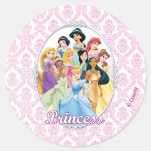 Disney_Princess___Cinderella_Featured_Center_Classic_Round_Sticker_1 Disney Princess Cinderella Featured Center Classic Round Sticker