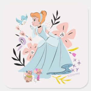 Disney_Princess___Cinderella_&_the_Animals_Square_Sticker_1 Disney Princess Cinderella The Animals Square Sticker