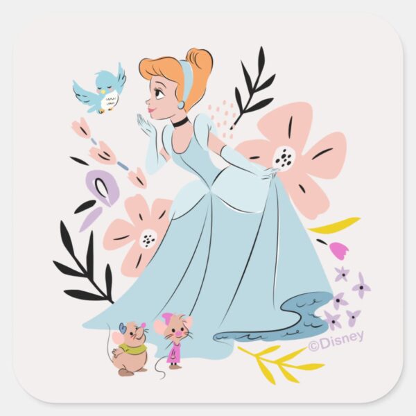 Disney_Princess___Cinderella_&_the_Animals_Square_Sticker_1 Disney Princess Cinderella The Animals Square Sticker
