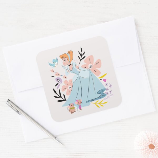 Disney_Princess___Cinderella_&_the_Animals_Square_Sticker_3 Disney Princess Cinderella The Animals Square Sticker