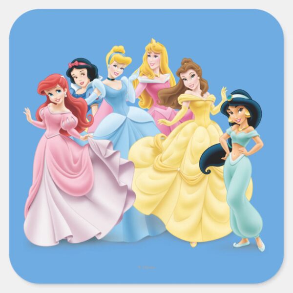 Disney_Princess___Dressed_to_Impress_Square_Sticker_1 Disney Princess Dressed To Impress Square Sticker