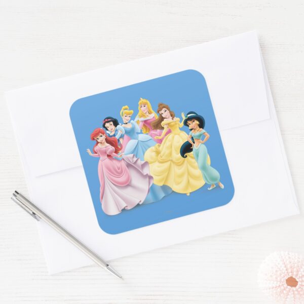 Disney_Princess___Dressed_to_Impress_Square_Sticker_3 Disney Princess Dressed To Impress Square Sticker