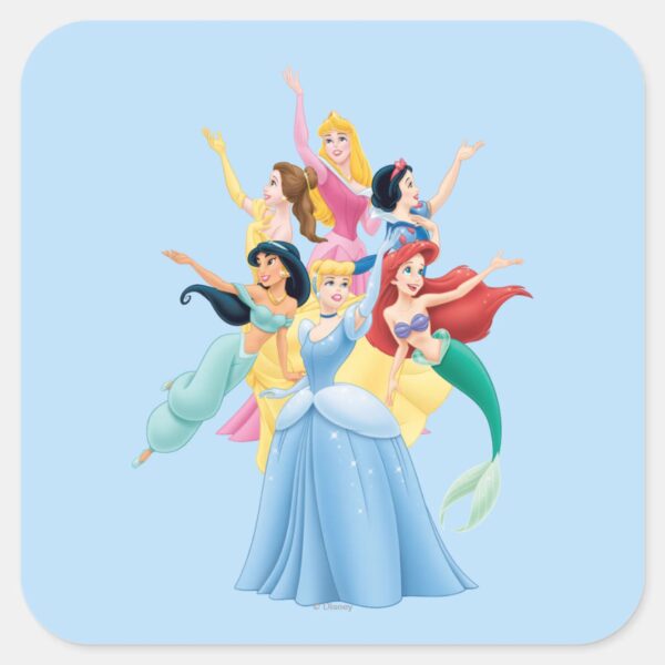 Disney_Princess___Hands_Up_in_Air_Square_Sticker_1 Disney Princess Hands Up In Air Square Sticker