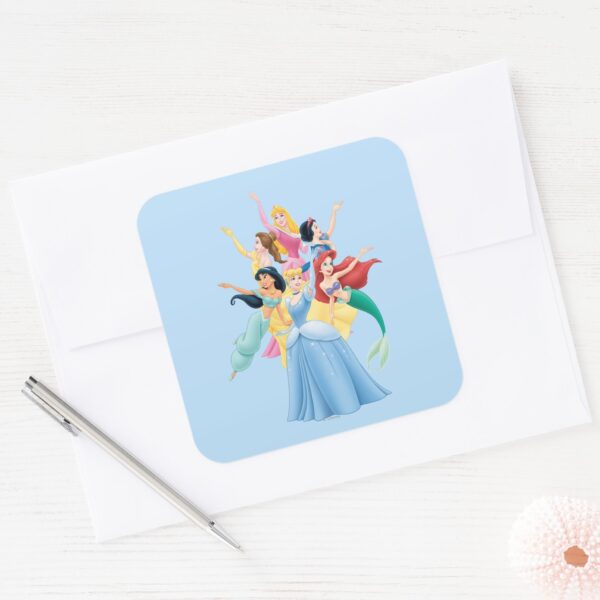 Disney_Princess___Hands_Up_in_Air_Square_Sticker_3 Disney Princess Hands Up In Air Square Sticker