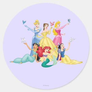 Disney Princess Hands Up With Birds Classic Round Sticker