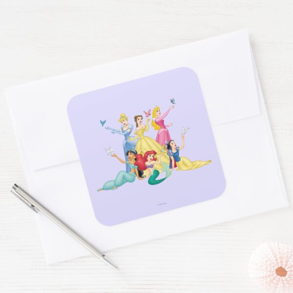 Disney_Princess___Hands_Up_with_Birds_Square_Sticker_3 Disney Princess Hands Up With Birds Square Sticker