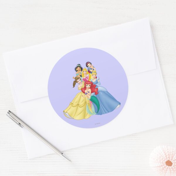 Disney_Princess___Holding_Hand_to_Face_Classic_Round_Sticker_3 Disney Princess Holding Hand To Face Classic Round Sticker
