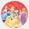 Disney_Princess___Holiday_Dresses_Classic_Round_Sticker_1 Disney Princess Holiday Dresses Classic Round Sticker