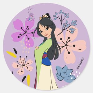 Disney_Princess___Mulan_in_the_Garden_Classic_Round_Sticker_1 Disney Princess Mulan In The Garden Classic Round Sticker