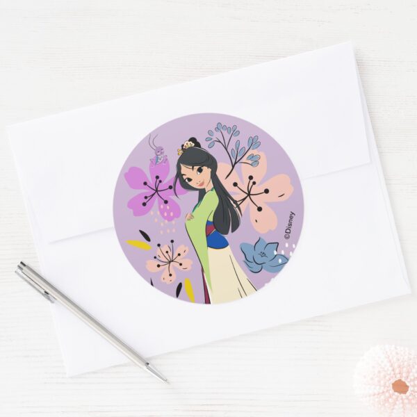 Disney_Princess___Mulan_in_the_Garden_Classic_Round_Sticker_3 Disney Princess Mulan In The Garden Classic Round Sticker