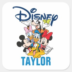 Disney___Mickey_&_Friends_-_Family_Vacation_Square_Sticker_1 Disney Mickey Friends Family Vacation Square Sticker
