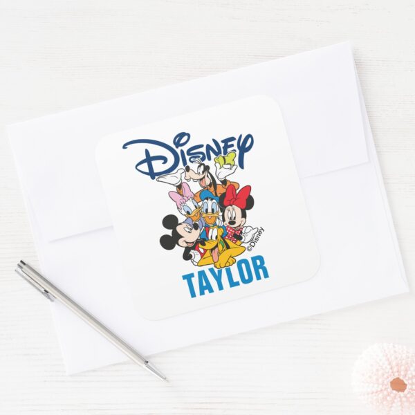 Disney___Mickey_&_Friends_-_Family_Vacation_Square_Sticker_3 Disney Mickey Friends Family Vacation Square Sticker