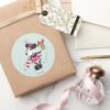 Disney Mickey Minnie Holiday Stripes Pattern Classic Round Sticker