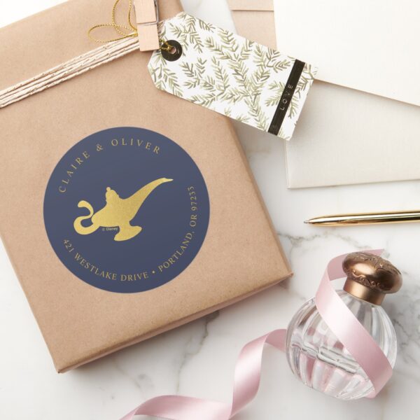 Disney's_Aladdin_Wedding_Address_Classic_Round_Sticker_6 Disneys Aladdin Wedding Address Classic Round Sticker