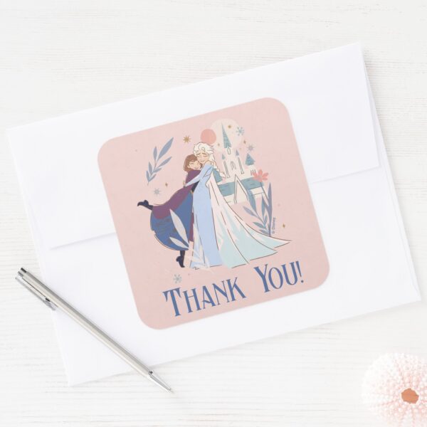 Disney's_Frozen_Floral_Girl's_Birthday_Thank_You_Square_Sticker_3 Disneys Frozen Floral Girls Birthday Thank You Square Sticker
