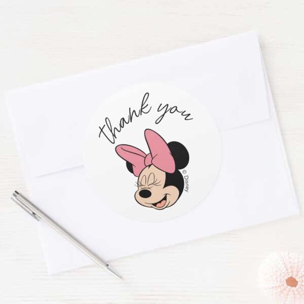 Disney's_Minnie_Mouse___Polka_Dot_Girl's_Birthday_Classic_Round_Sticker_3 Disneys Minnie Mouse Polka Dot Girls Birthday Classic Round Sticker