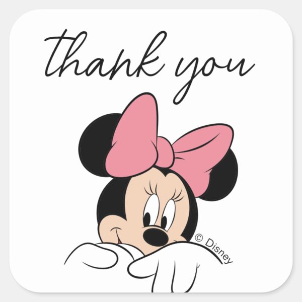 Disney's_Minnie_Mouse___Polka_Dot_Girl's_Birthday_Square_Sticker_1 Disneys Minnie Mouse Polka Dot Girls Birthday Square Sticker