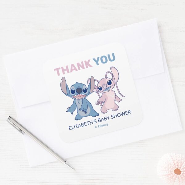 Disney's_Stitch___Twins_l_Baby_Shower_Thank_You_Square_Sticker_4 Disneys Stitch Twins L Baby Shower Thank You Square Sticker