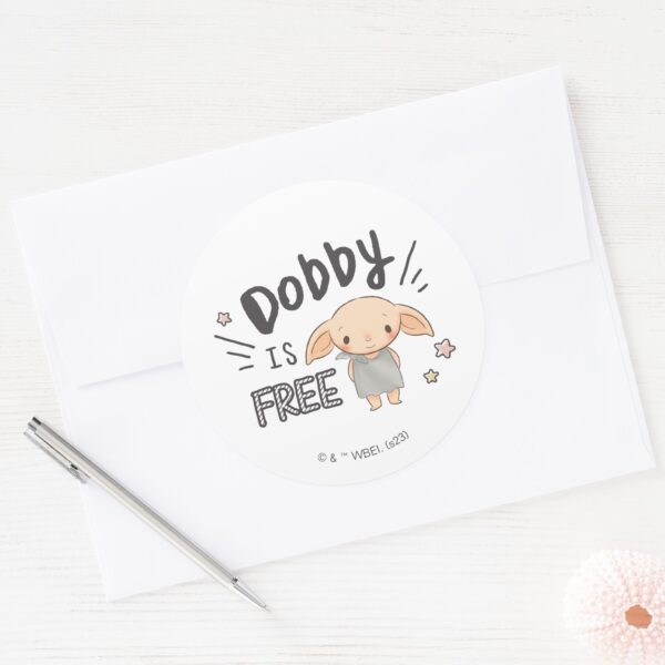 Dobby_Is_Free_Classic_Round_Sticker_3 Dobby Is Free Classic Round Sticker