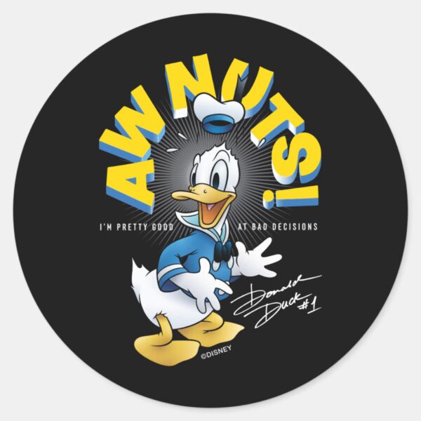 Donald Duck Awnuts Classic Round Sticker