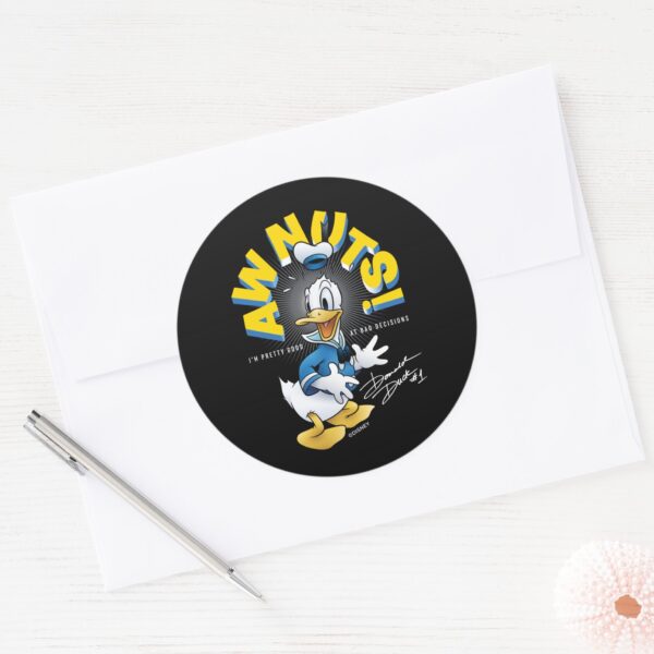 Donald Duck Awnuts Classic Round Sticker